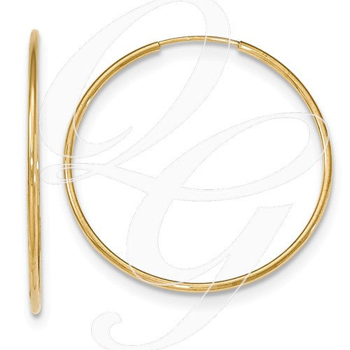 10k Polished Endless Tube Hoop Earrings