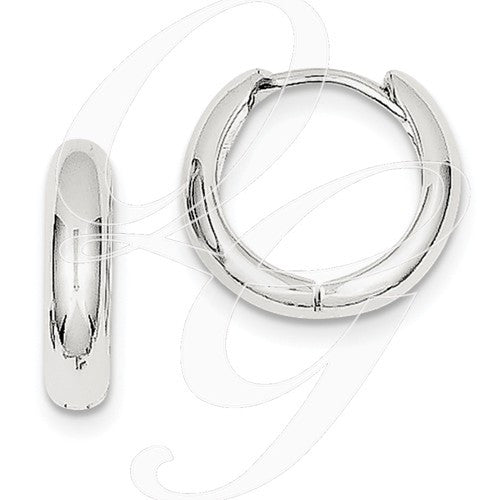 10k White Gold Hinged Hoop Earrings