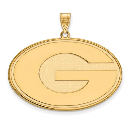 Sterling Silver w/GP LogoArt University of Georgia XL Pendant