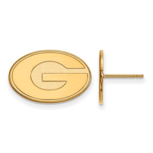 Sterling Silver w/GP LogoArt University of Georgia Small Post Earrings