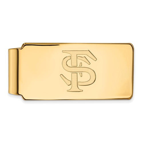 Sterling Silver w/GP LogoArt Florida State University Money Clip