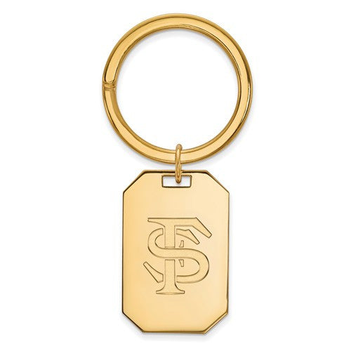 Sterling Silver w/GP LogoArt Florida State University Key Chain