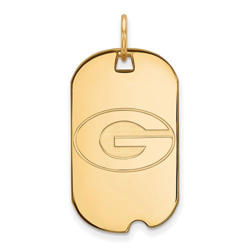 Sterling Silver w/GP LogoArt University of Georgia Small Dog Tag