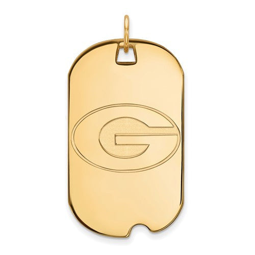 Sterling Silver w/GP LogoArt University of Georgia Large Dog Tag