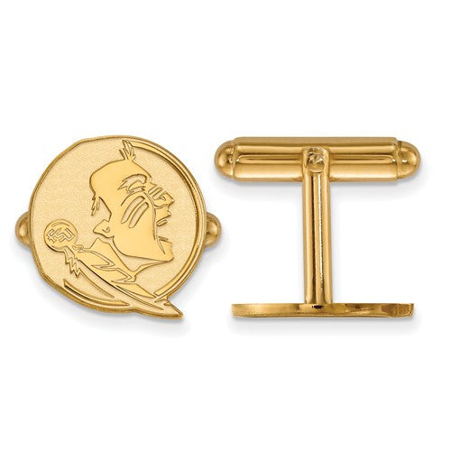 Sterling Silver w/GP LogoArt Florida State University Cuff Link