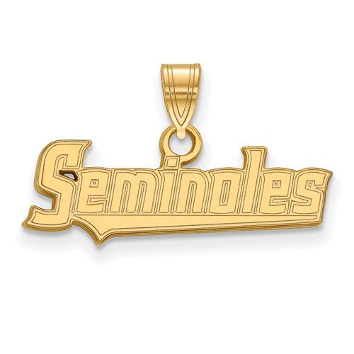 Sterling Silver w/GP LogoArt Florida State University Small Pendant