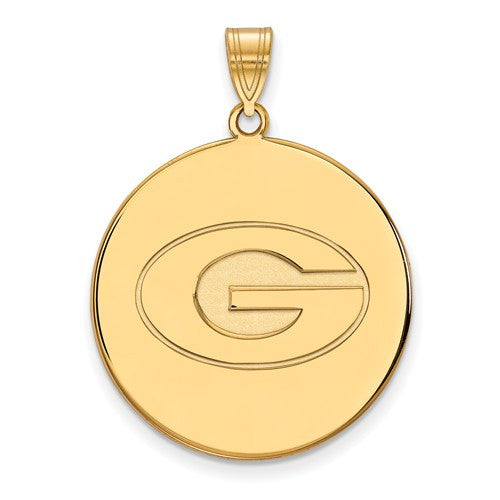 Sterling Silver w/GP LogoArt University of Georgia XL Disc Pendant