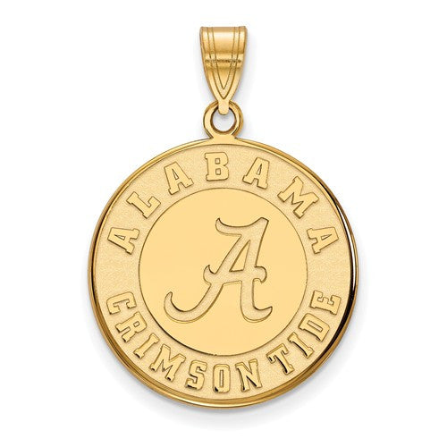 Sterling Silver w/GP LogoArt University of Alabama Large Disc Pendant