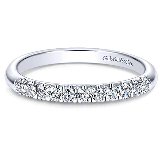14k White Gold Contemporary Straight Anniversary Band