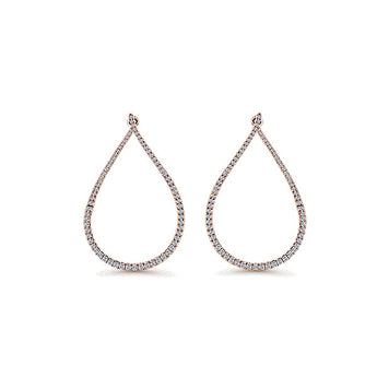 14k Pink Gold Hoops Intricate Hoop