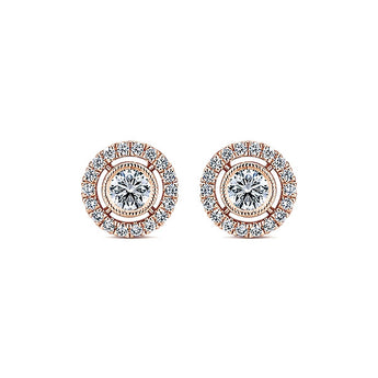 14k Pink Gold Lusso Diamond Stud