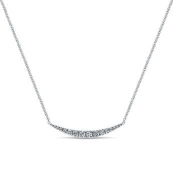 14k White Gold Indulgence Bar Necklace
