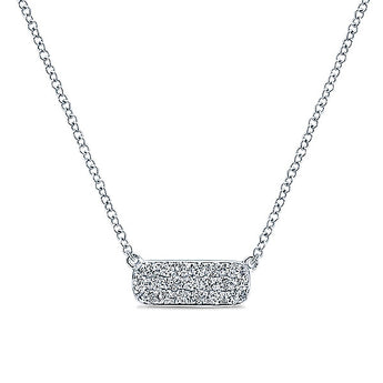 14k White Gold Indulgence Bar Necklace