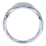 14k White Gold Contemporary Curved Anniversary Band