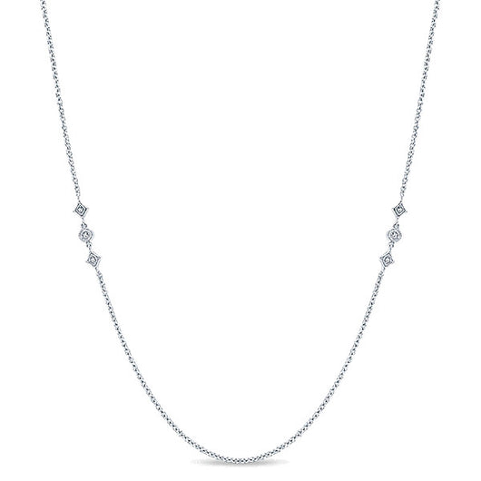 14k White Gold Endless Diamonds Diamond By The Yard Necklace