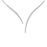 14k White Gold Cascade Choker Diamond Choker Necklace