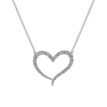 14k White Gold Eternal Love Heart Necklace