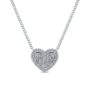 14k White Gold Eternal Love Heart Necklace