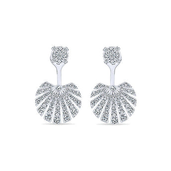 14k White Gold Art Modern Peek A Boo