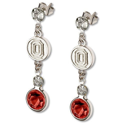 OHIO STATE UNIV CRYSTAL LOGO EARRINGS