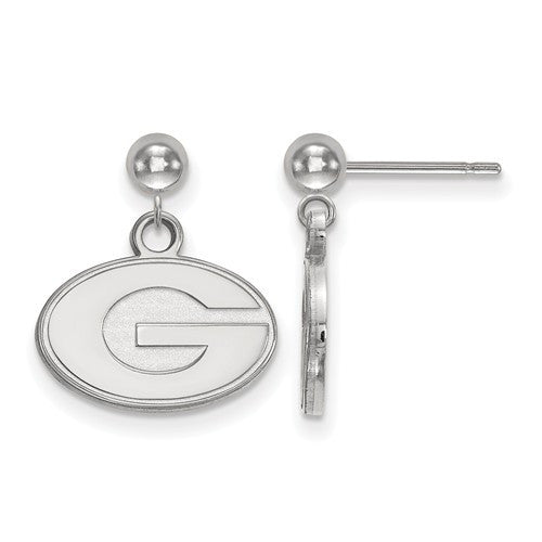 Sterling Silver LogoArt University of Georgia Earrings Dangle Ball