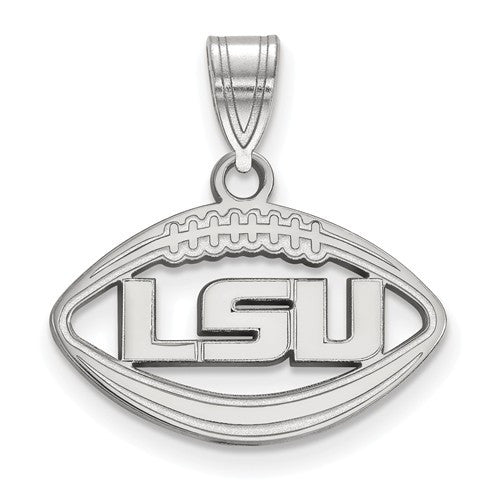 Sterling Silver LogoArt Louisiana State University Pendant in Football