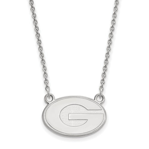Sterling Silver LogoArt University of Georgia Small Pendant w/Necklace
