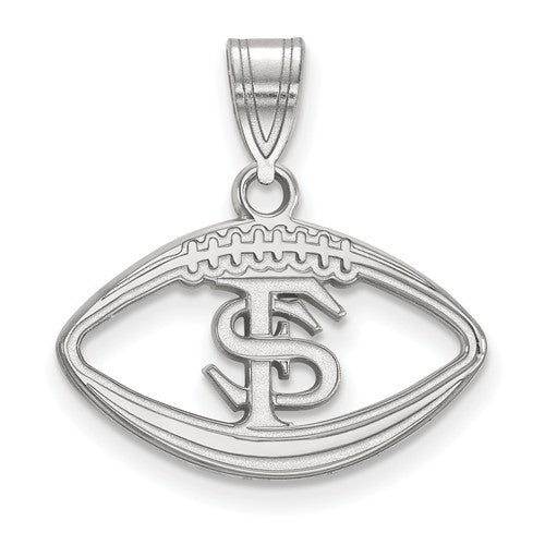Sterling Silver LogoArt Florida State University Pendant in Football