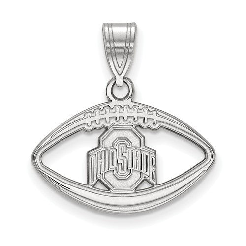 Sterling Silver LogoArt Ohio State University Pendant in Football