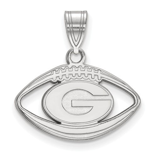 Sterling Silver LogoArt University of Georgia Pendant in Football