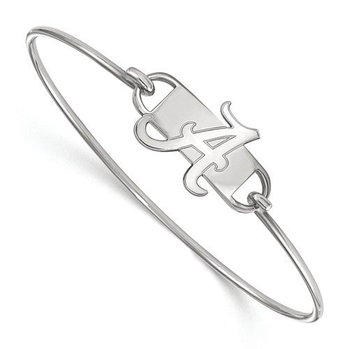 Sterling Silver LogoArt University of Alabama Small Ctr Wire Bangle