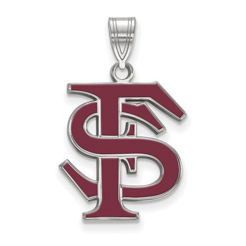 Sterling Silver LogoArt Florida State University Large Enamel Pendant