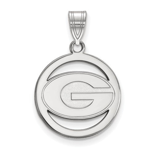 Sterling Silver LogoArt University of Georgia Sm Pendant in Circle