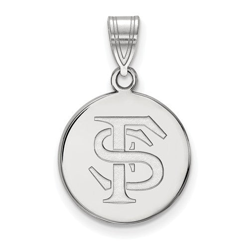 Sterling Silver LogoArt Florida State University Medium Disc Pendant