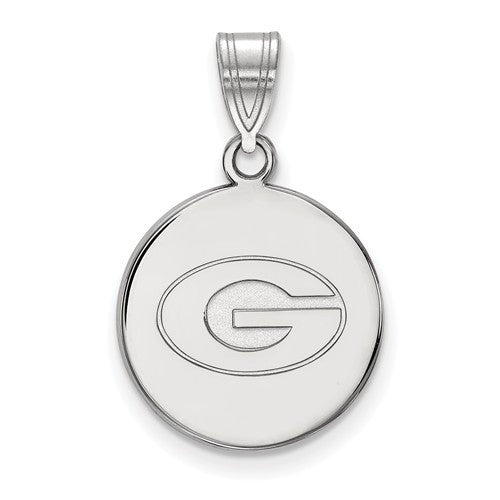 Sterling Silver LogoArt University of Georgia Medium Disc Pendant