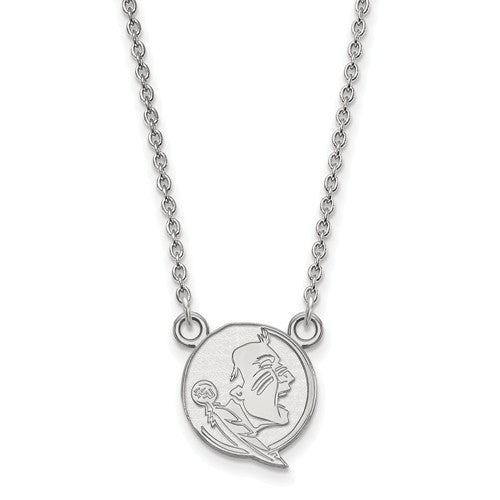 Sterling Silver LogoArt Florida State University Small Pendant w/Necklace