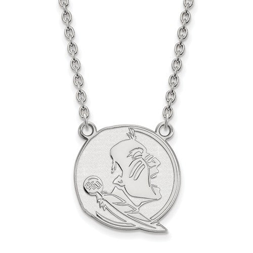 Sterling Silver LogoArt Florida State University Large Pendant w/Necklace