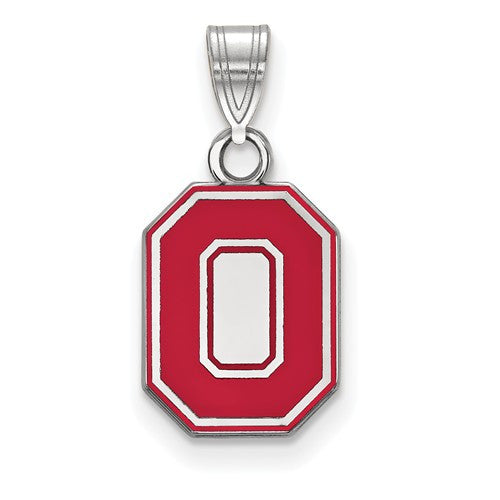 Sterling Silver LogoArt Ohio State University Small Enamel Pendant