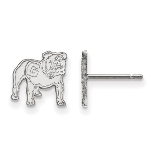 Sterling Silver LogoArt University of Georgia Xs Post Earrings