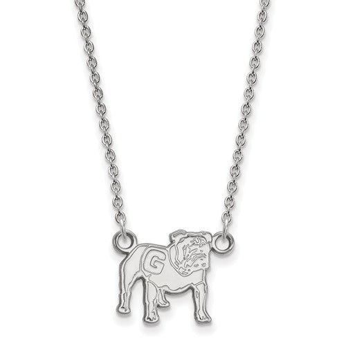 Sterling Silver LogoArt University of Georgia Small Pendant w/Necklace