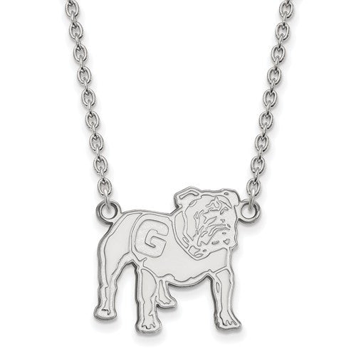 Sterling Silver LogoArt University of Georgia Large Pendant w/Necklace