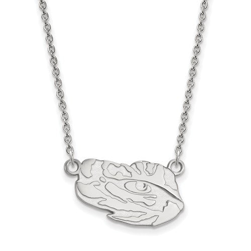 Sterling Silver LogoArt Louisiana State University Small Pendant w/Necklace