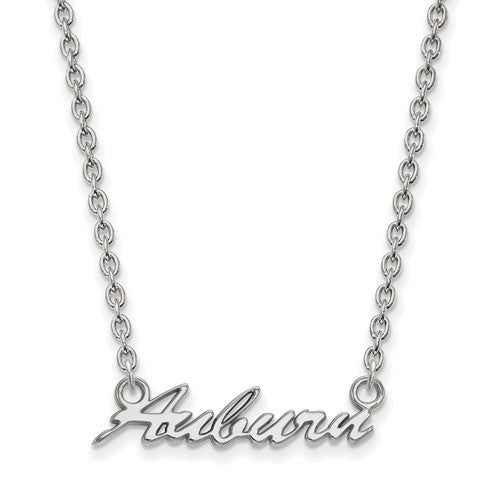 Sterling Silver LogoArt Auburn University Medium Pendant w/Necklace
