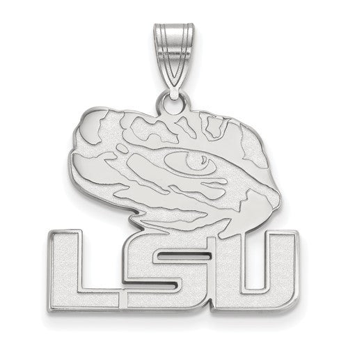 Sterling Silver LogoArt Louisiana State University Large Pendant