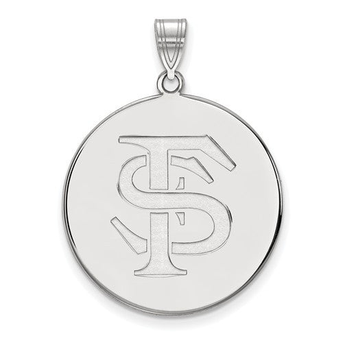 Sterling Silver LogoArt Florida State University XL Disc Pendant