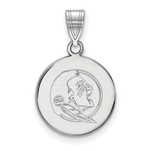 Sterling Silver LogoArt Florida State University Medium Disc Pendant