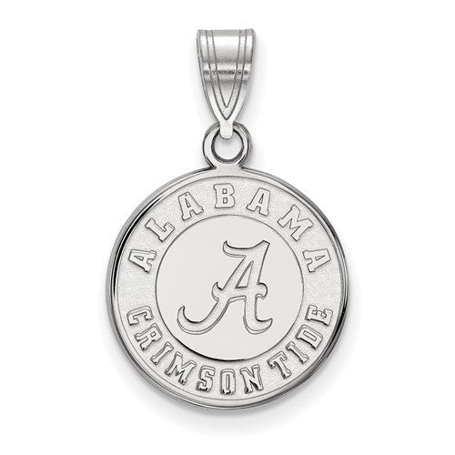 Sterling Silver LogoArt University of Alabama Medium Disc Pendant