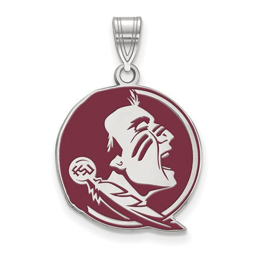 Sterling Silver LogoArt Florida State University Large Enamel Pendant