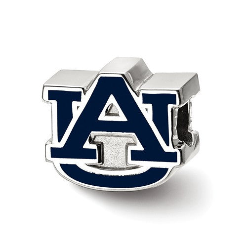 Sterling Silver LogoArt Auburn University Primary Enameled Logo Bead