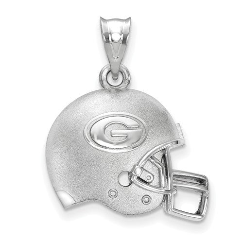 Sterling Silver LogoArt U of Georgia G 3D Football helmet w/Logo Pendant